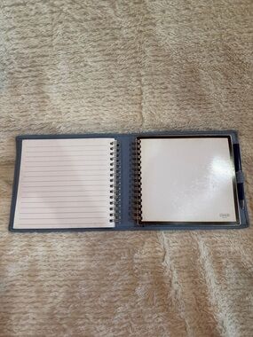 Coach Navy Blue Leather Folio with Light Blue Trim